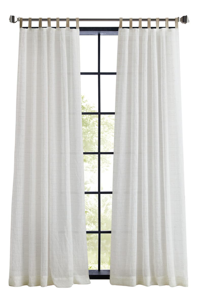 DKNY Antigua Set of 2 Jute Tab Curtain Panels, Main, color, Linen