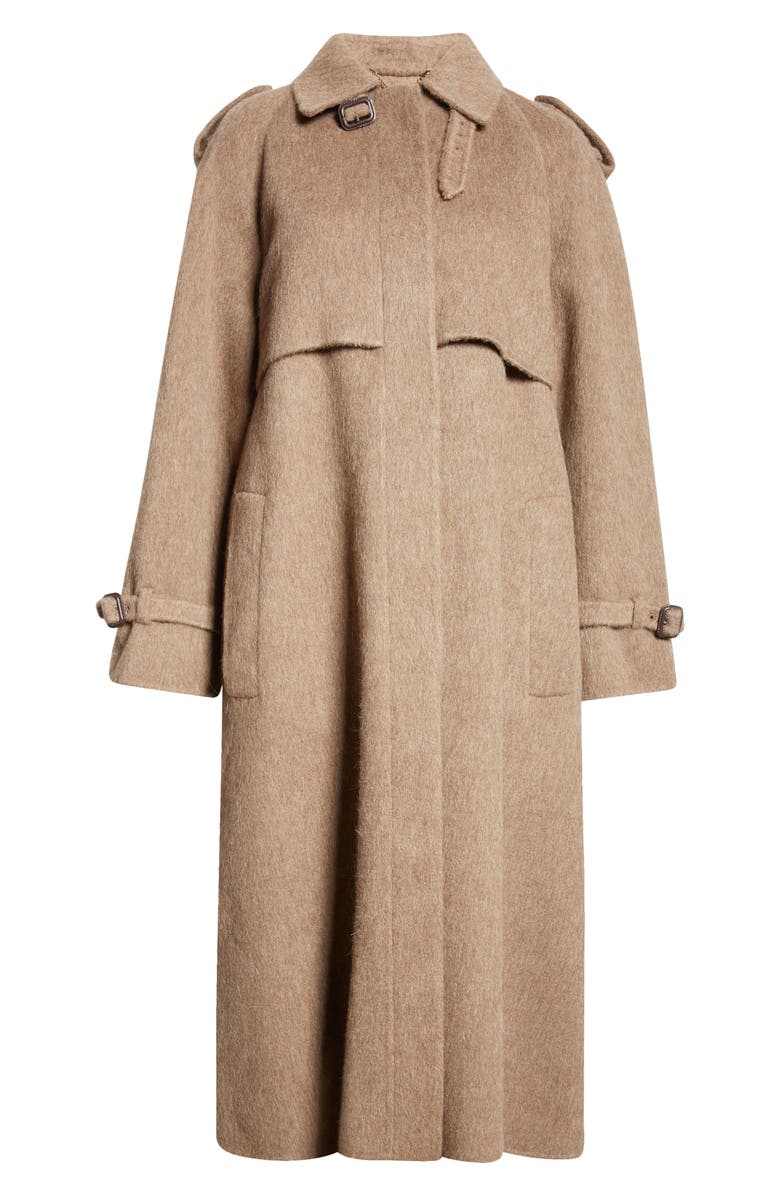 Altuzarra Joan Llama & Wool Trench Coat, Alternate, color, 