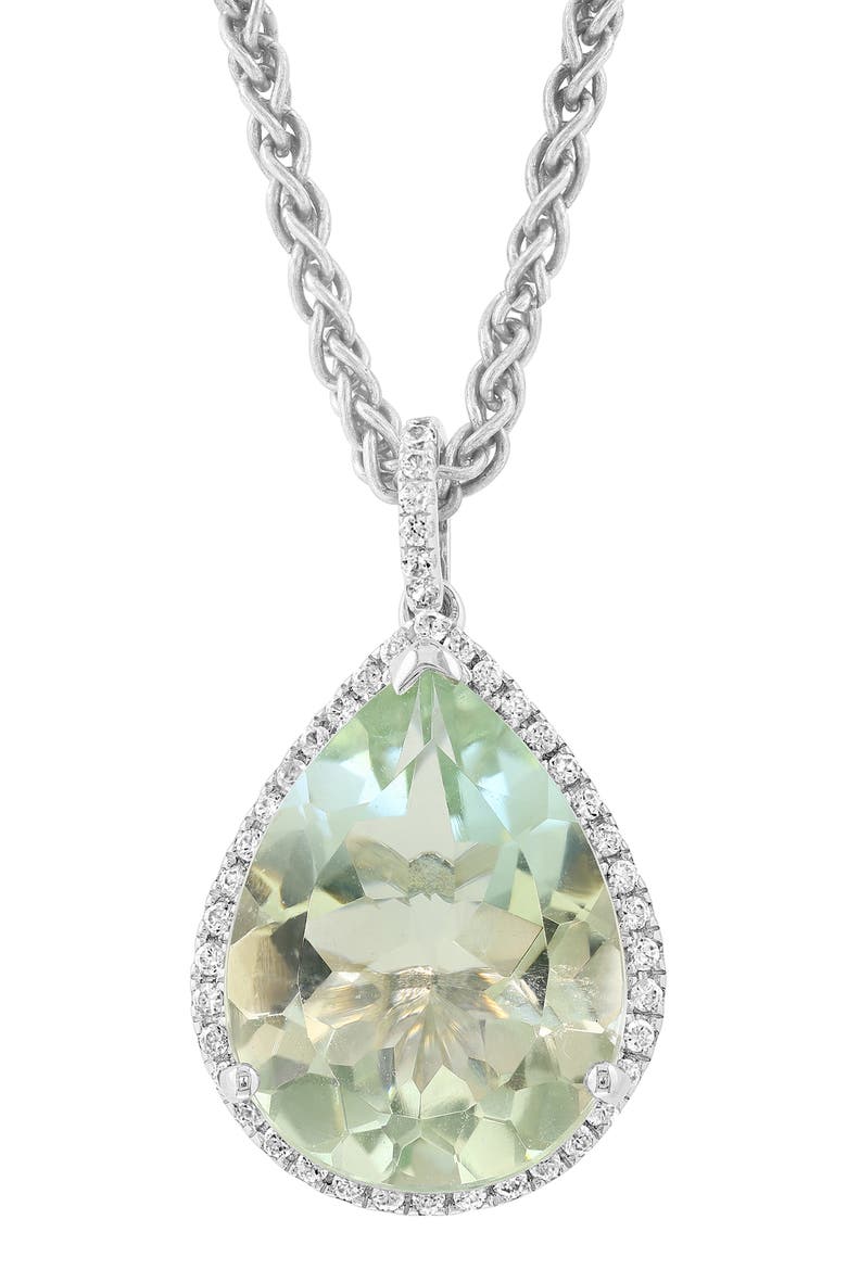 Green Amethyst Pendant Necklace, Main, color, GREEN