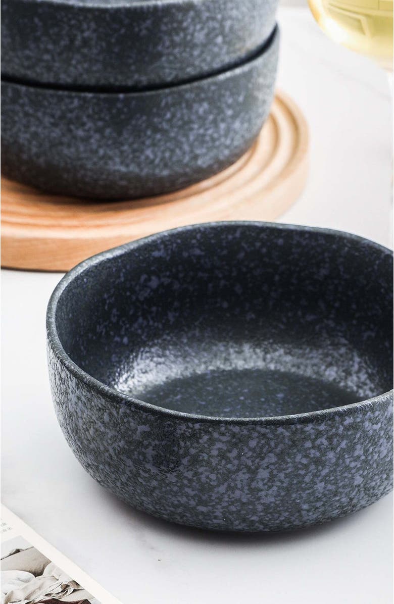 Stone Lain Tom Stoneware 4-Piece Bowl Set, Alternate, color, Gray And Blue