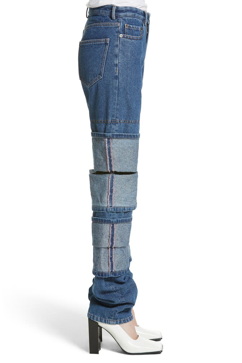 Layered Cuff Jeans, Alternate, color, NAVY