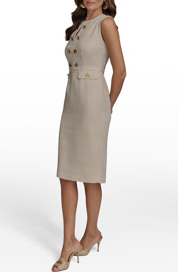 【Donna Karan New York】 Hardware Sleeveless Sheath Dress Donna Karan New York Women's Hardware Sleeveless Sheath