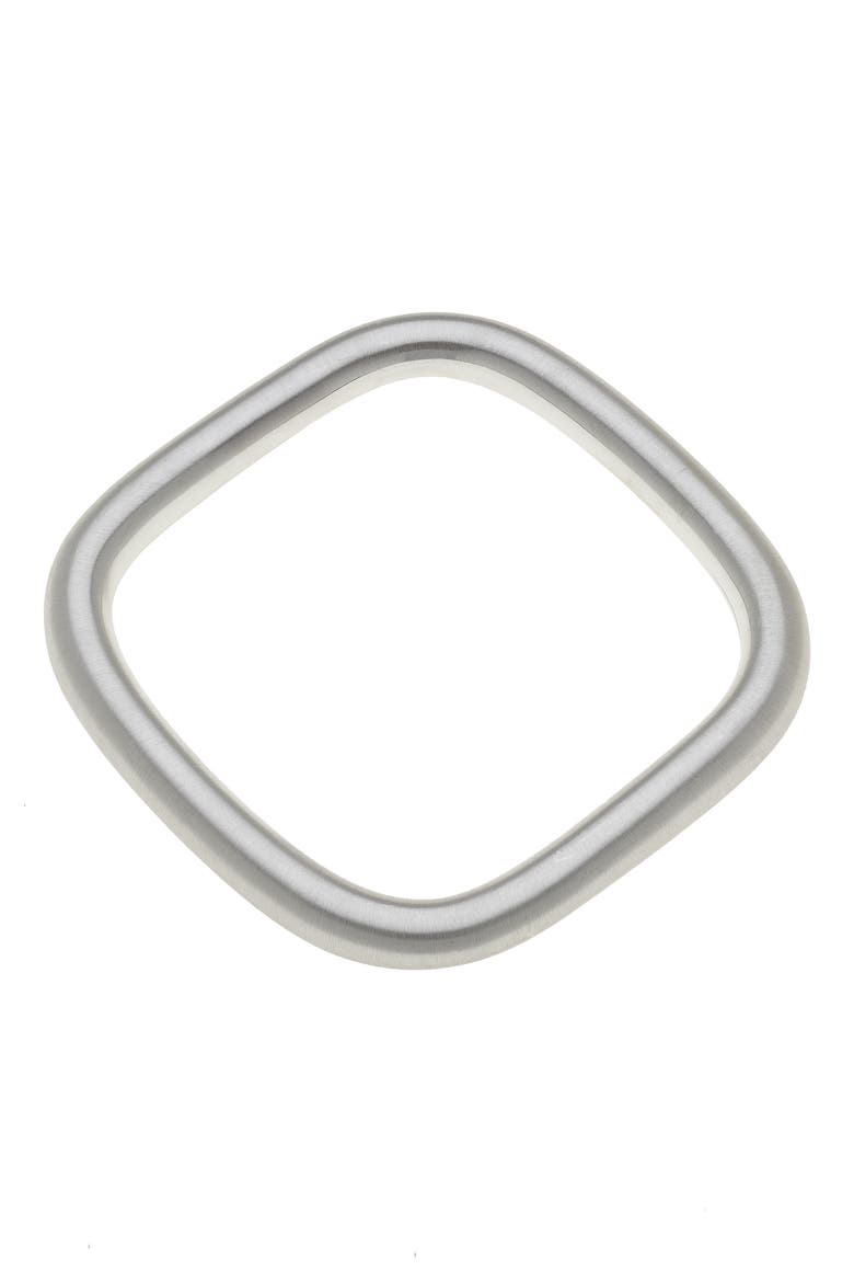 Cosette Square Bangle, Main, color, SILVER