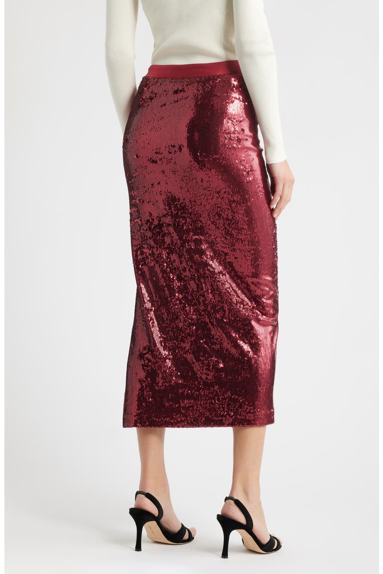 Ebibi Sequin Pencil Skirt, Alternate, color, DK RD