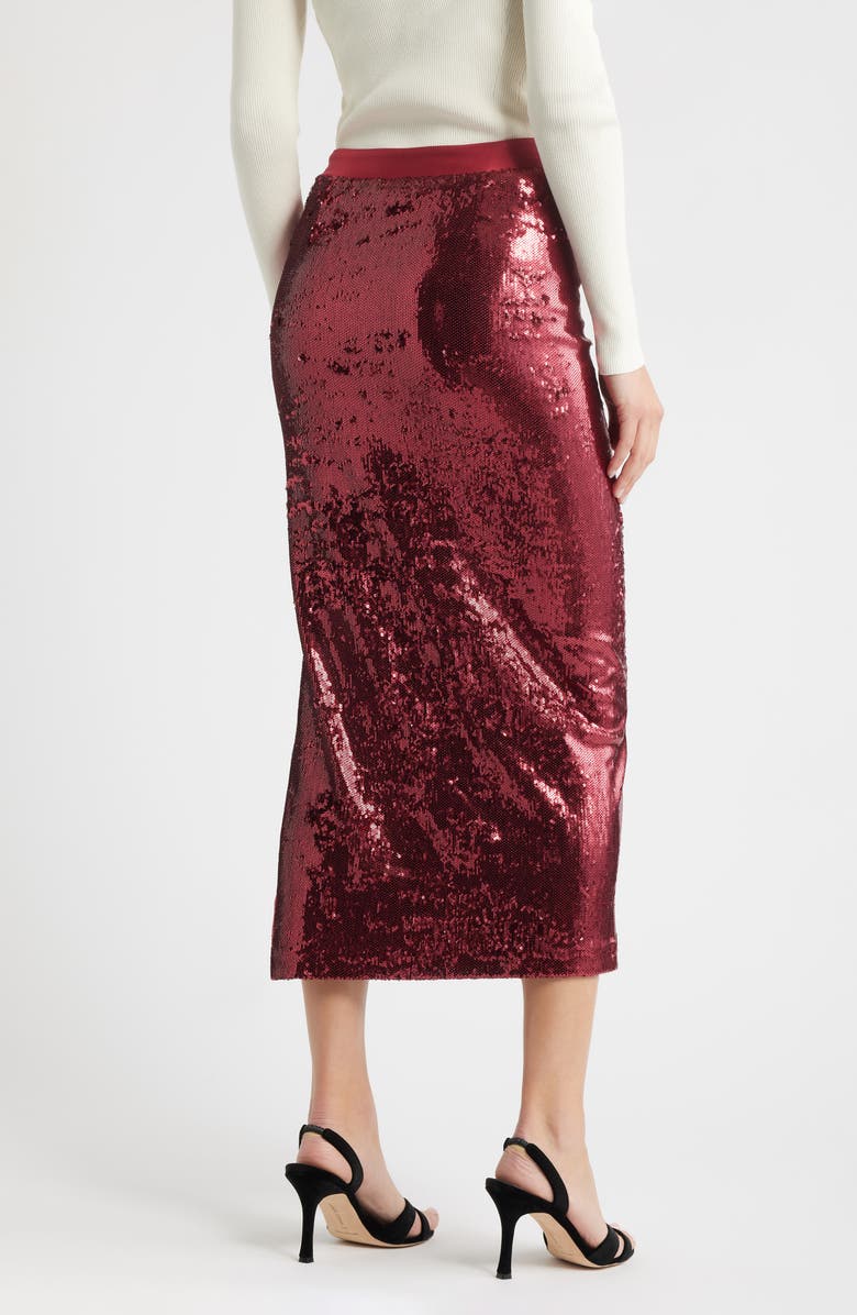 BOSS Ebibi Sequin Pencil Skirt, Alternate, color, Deep Ruby