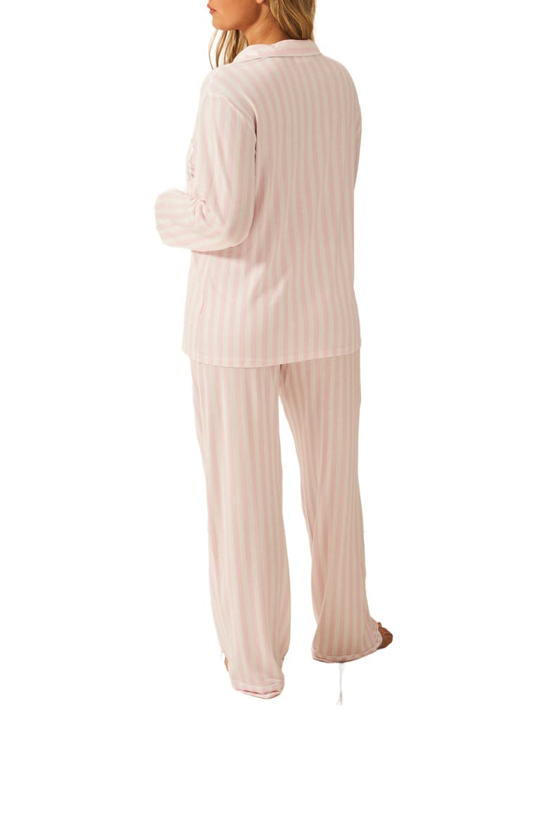 Long Pyjama Set, Alternate, color, Pale Pink Stripe