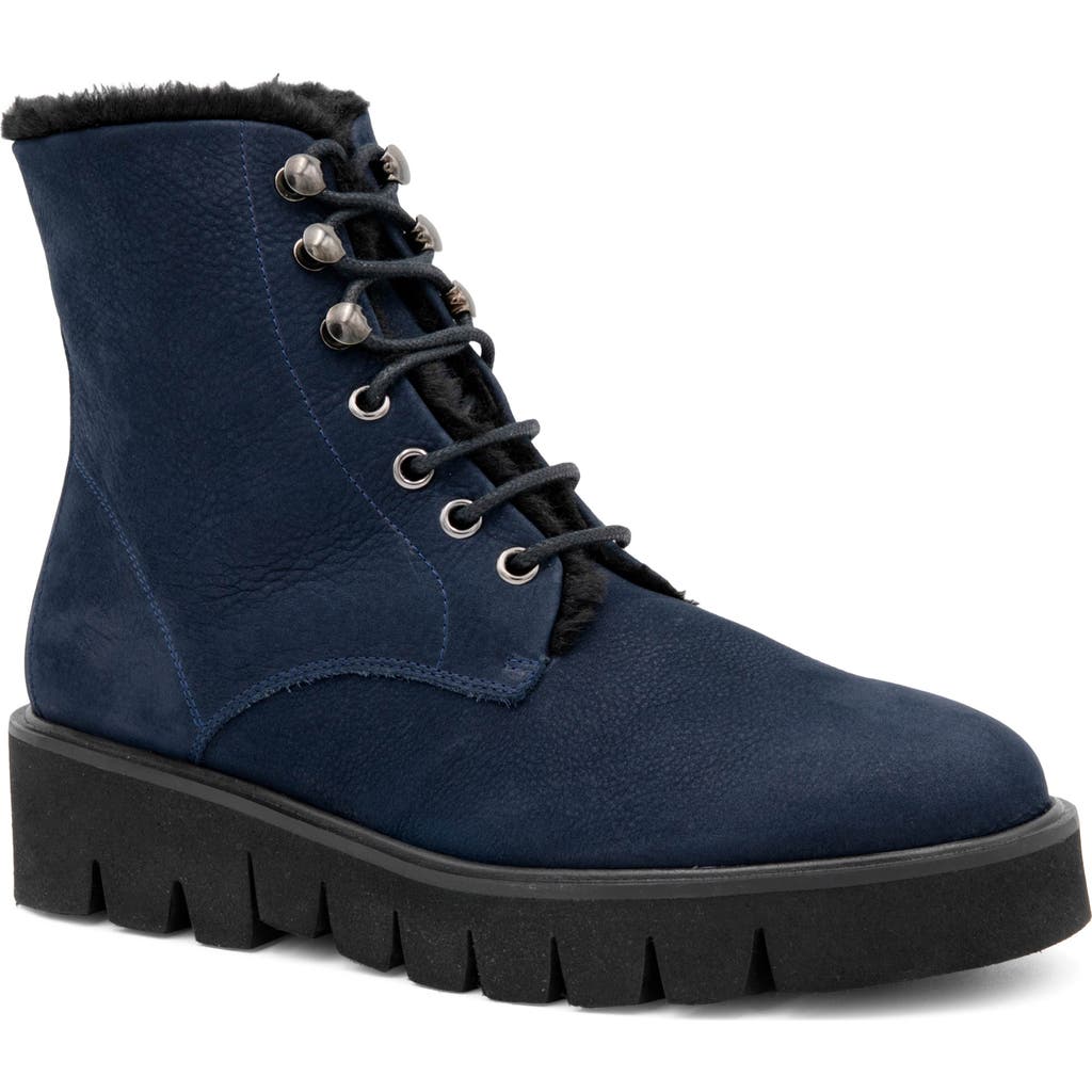 Amalfi By Rangoni Rivoli Faux Shearling Bootie In Blue