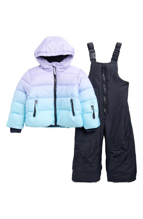 Kids' Ombré Hooded Jacket & Bib Snowsuit Set (Big Kid)