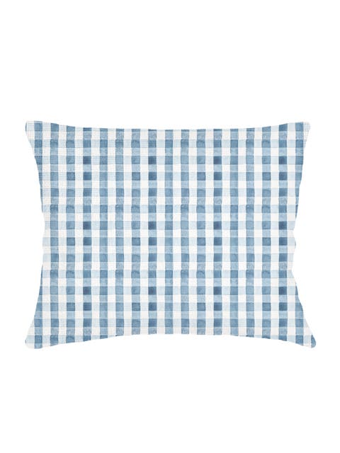 Gingham Linen Dutch Euro Pillow with Down Insert