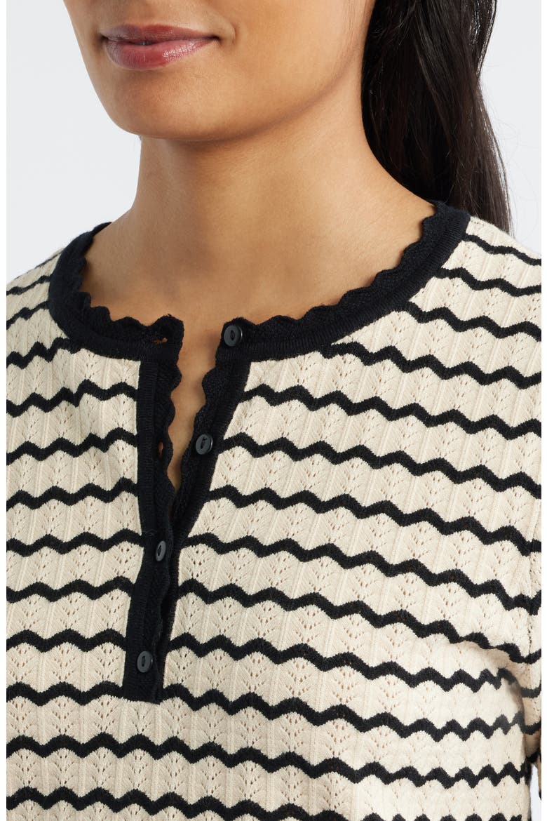 Stripe Knit Top, Alternate, color, ECRU/ BLACK