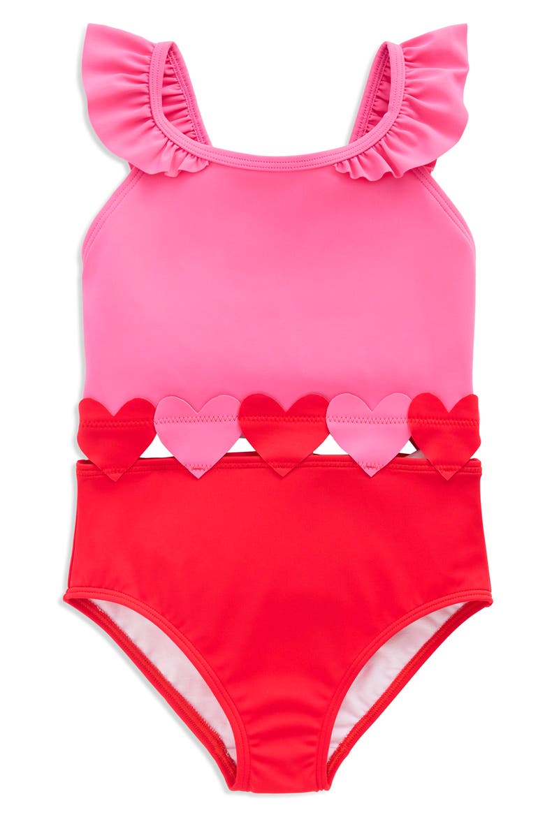 Kids' Hallie Frill Strap One-Piece Swimsuit, Main, color, POPPY RED