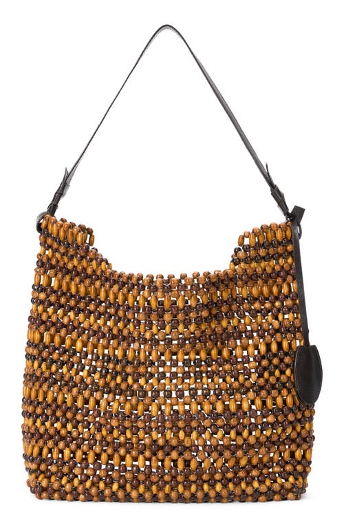 STAUD Drift Wood Bead Shoulder Bag in Multi Wood Beads at Nordstrom