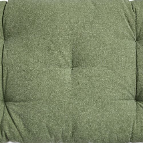Tag Green Cotton Yarn Dyed Stone Wash Decorative Throw Pillow In Green