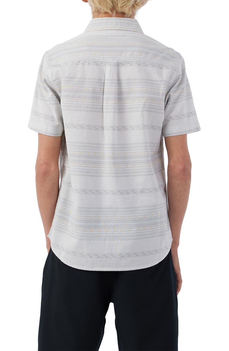 O'Neill Kids' Seafaring Stripe Short Sleeve Button-Up Shirt, Alternate, color,