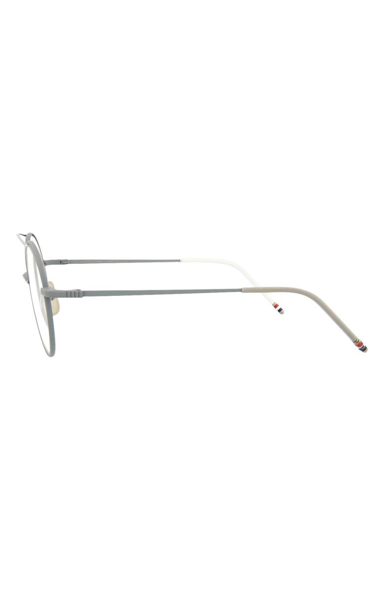 Thom Browne 50mm Round Optical Frames, Alternate, color, Matte Grey Silver