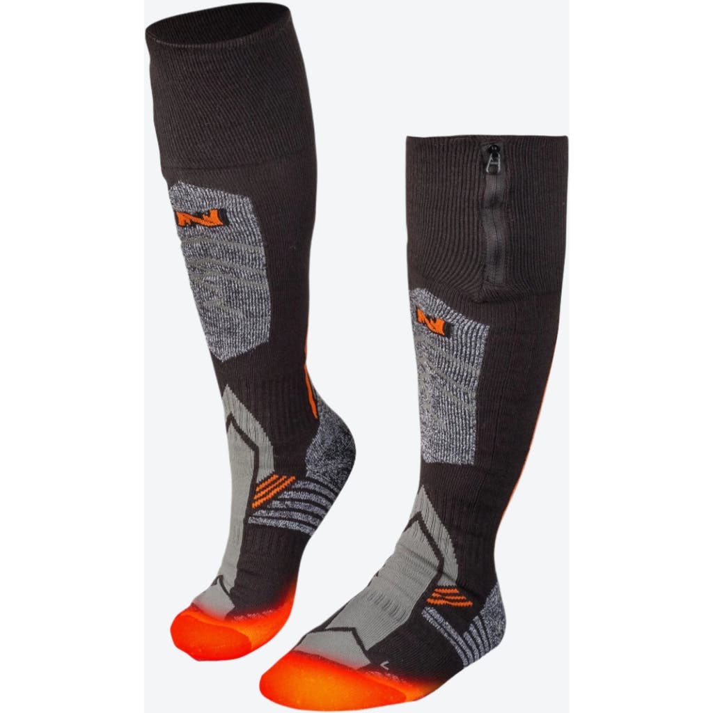 Mobile Warming Pro Compression Heated Wool Ski Socks In Black