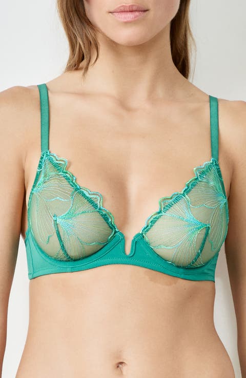 Prelude Embroidered Underwire Plunge Bra