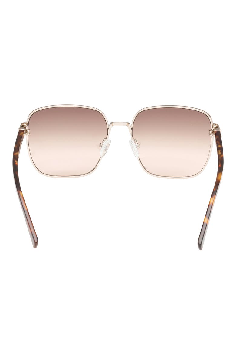 58mm Square Sunglasses, Alternate, color, GOLD / BROWN BEIGE GRADIENT