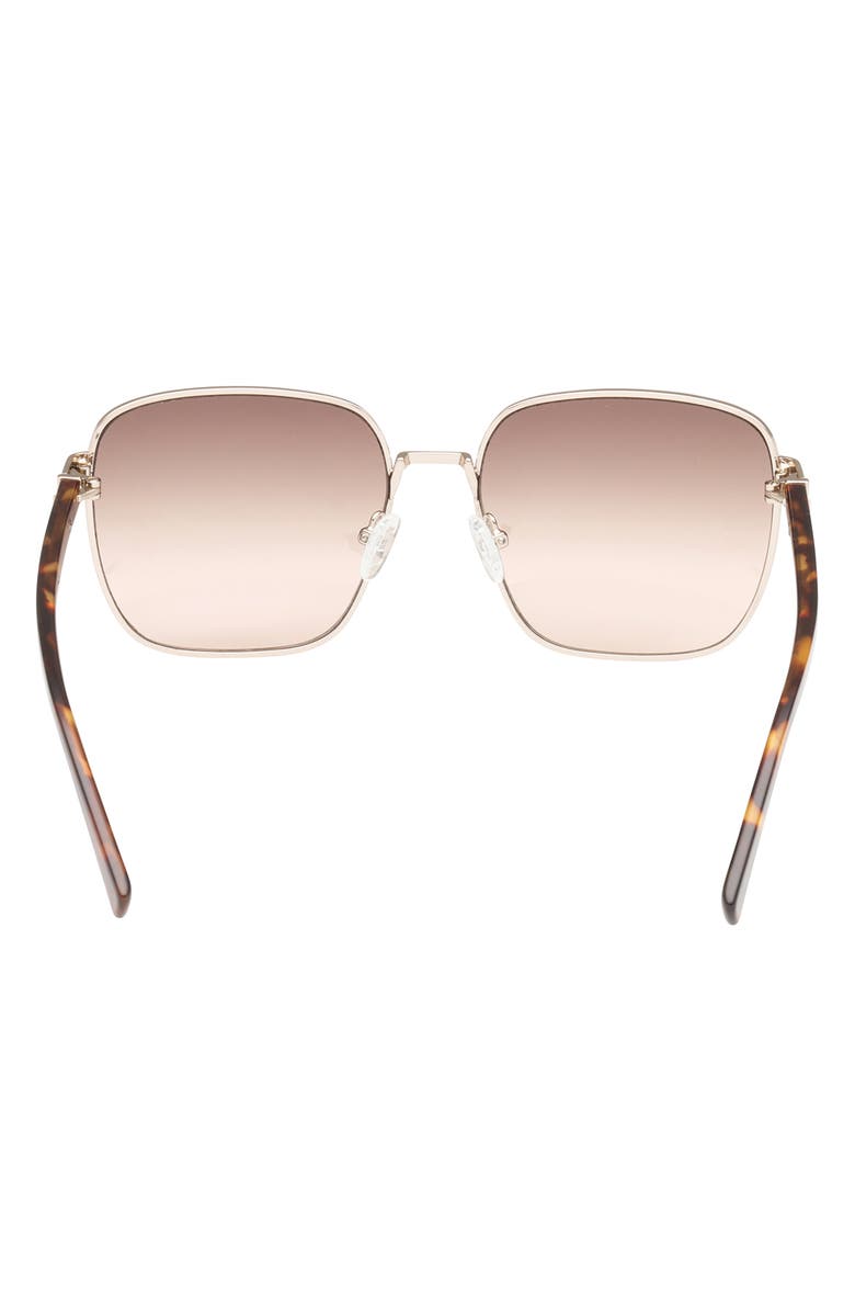 ABERCROMBIE & FITCH 58mm Square Sunglasses, Alternate, color, Gold / Brown Beige Gradient