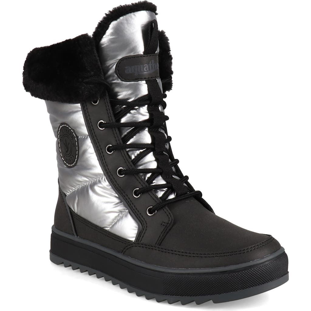 Aquatherm By Santana Canada Minden Metallic Faux Fur Lined Lace-up Boot In Multi