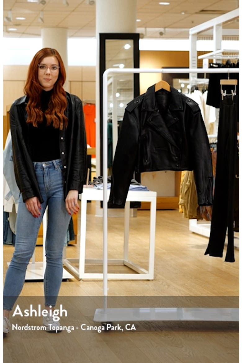 Faux Leather Crop Moto Jacket video