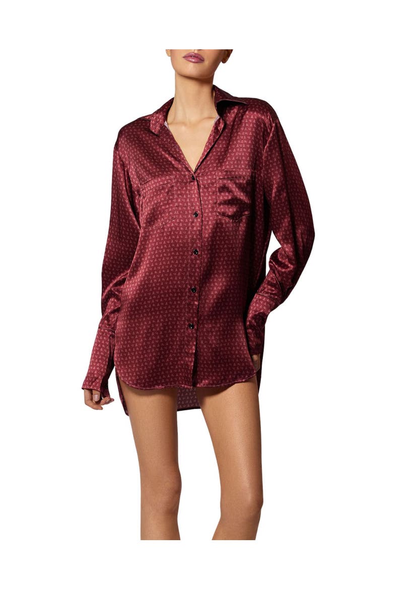 Silk Lounge Moi Et Toi Nightshirt, Main, color, BRICK DUST / ROSE FAUVEE