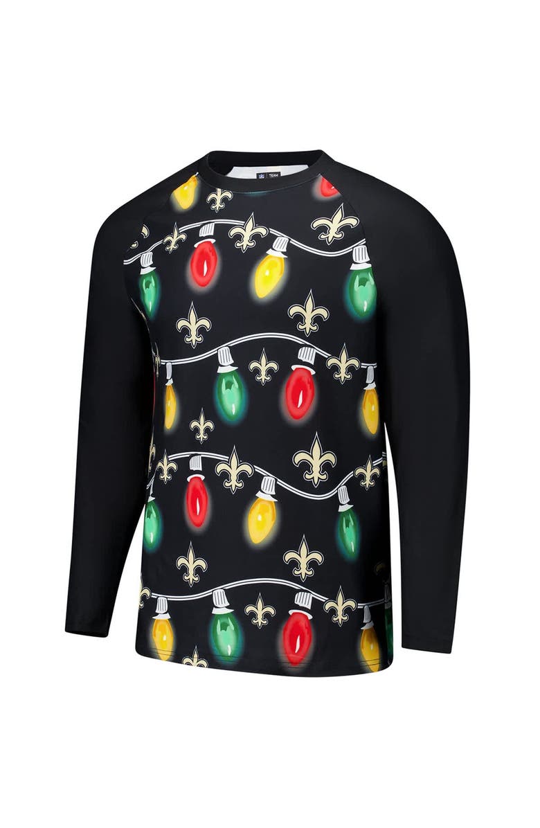 CONCEPTS SPORT Men's Concepts Sport  Black New Orleans Saints Garland Knit Raglan Long Sleeve T-Shirt and Pants Set, Alternate, color, Black