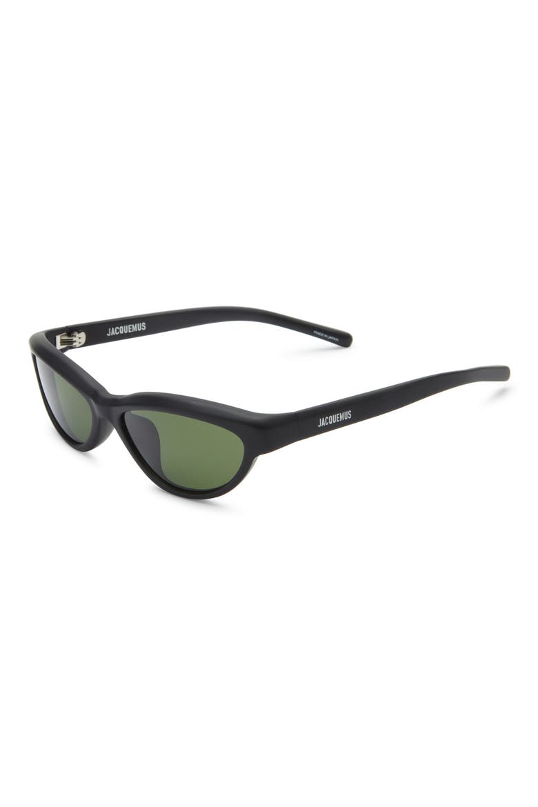 The Curvo Cat Eye Sunglasses, Alternate, color, MATT BLACK /SILVER/GREEN