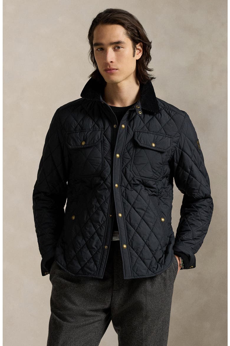The Beaton Quilted Water-Repellent Shirt Jacket, Alternate, color, BLACK