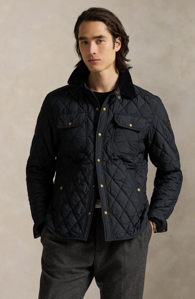 Polo Ralph Lauren The Beaton Quilted Water-Repellent Shirt Jacket, Alternate, color, Polo Black