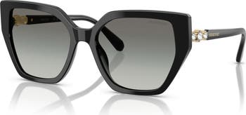 56mm Polarized Irregular Cat Eye Sunglasses