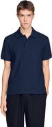 SANDRO Square Cross Jacquard Polo Shirt