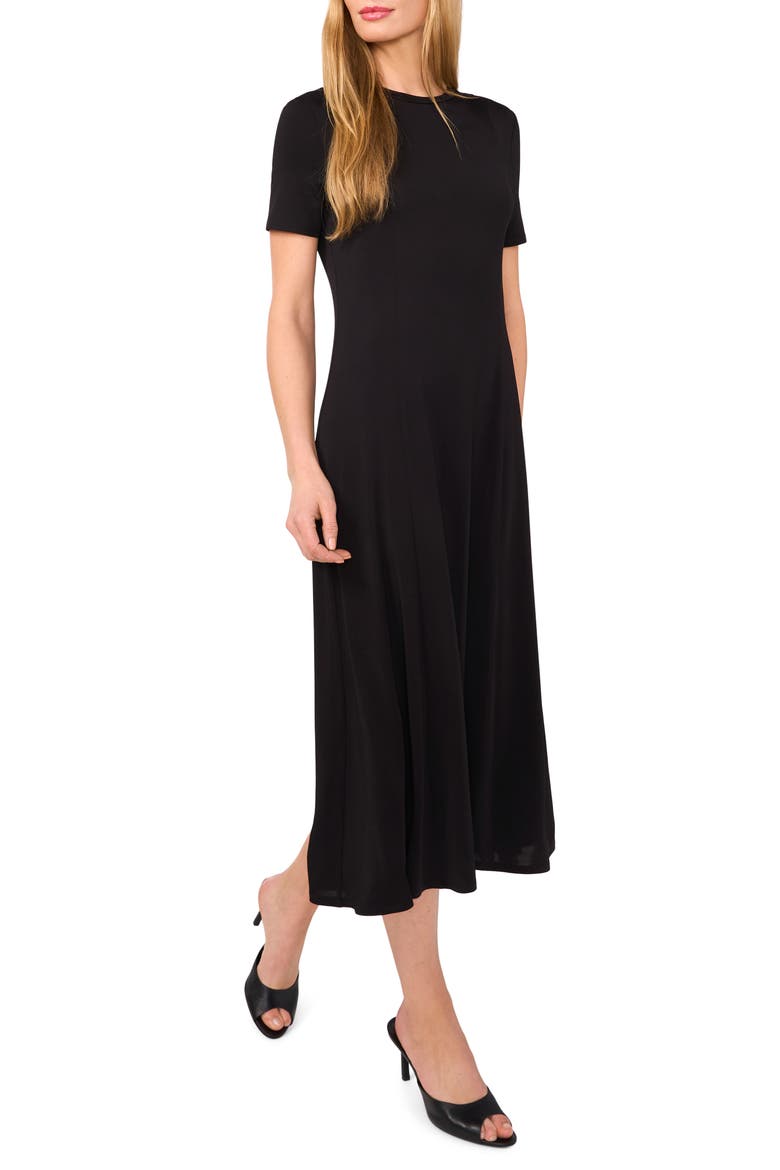 Short Sleeve Jersey Dress, Alternate, color, RICH BLACK