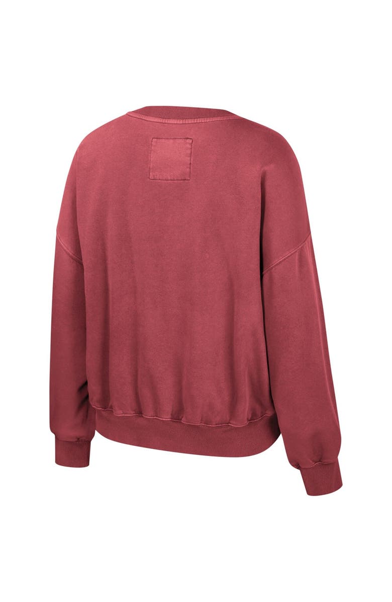 COLOSSEUM Women's Colosseum Crimson Indiana Hoosiers Audrey Washed Pullover Sweatshirt, Alternate, color,