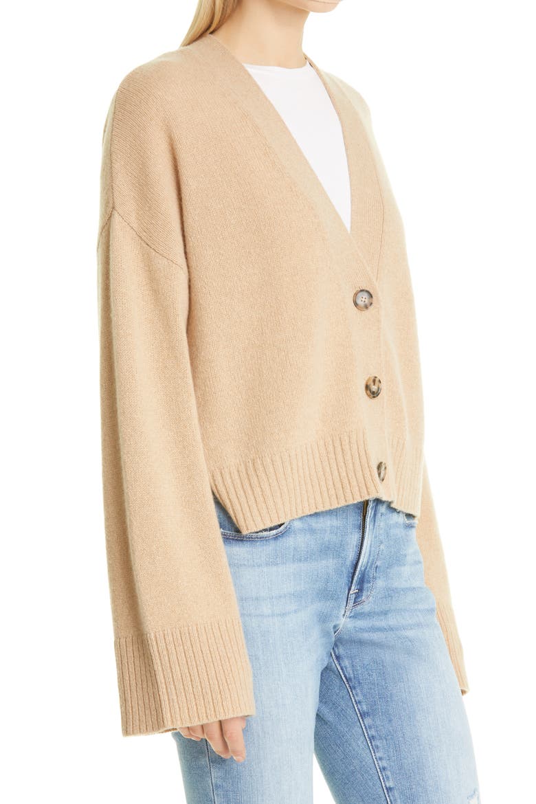 Cashmere Cardigan, Alternate, color, CARAMEL HEATHER