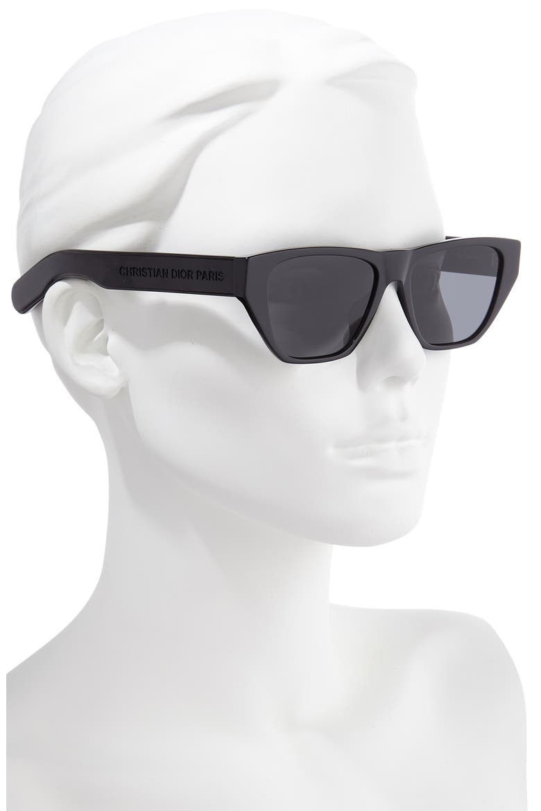 Insidout2s 54mm Flat Top Sunglasses, Alternate, color, BLACK/ GREY AR