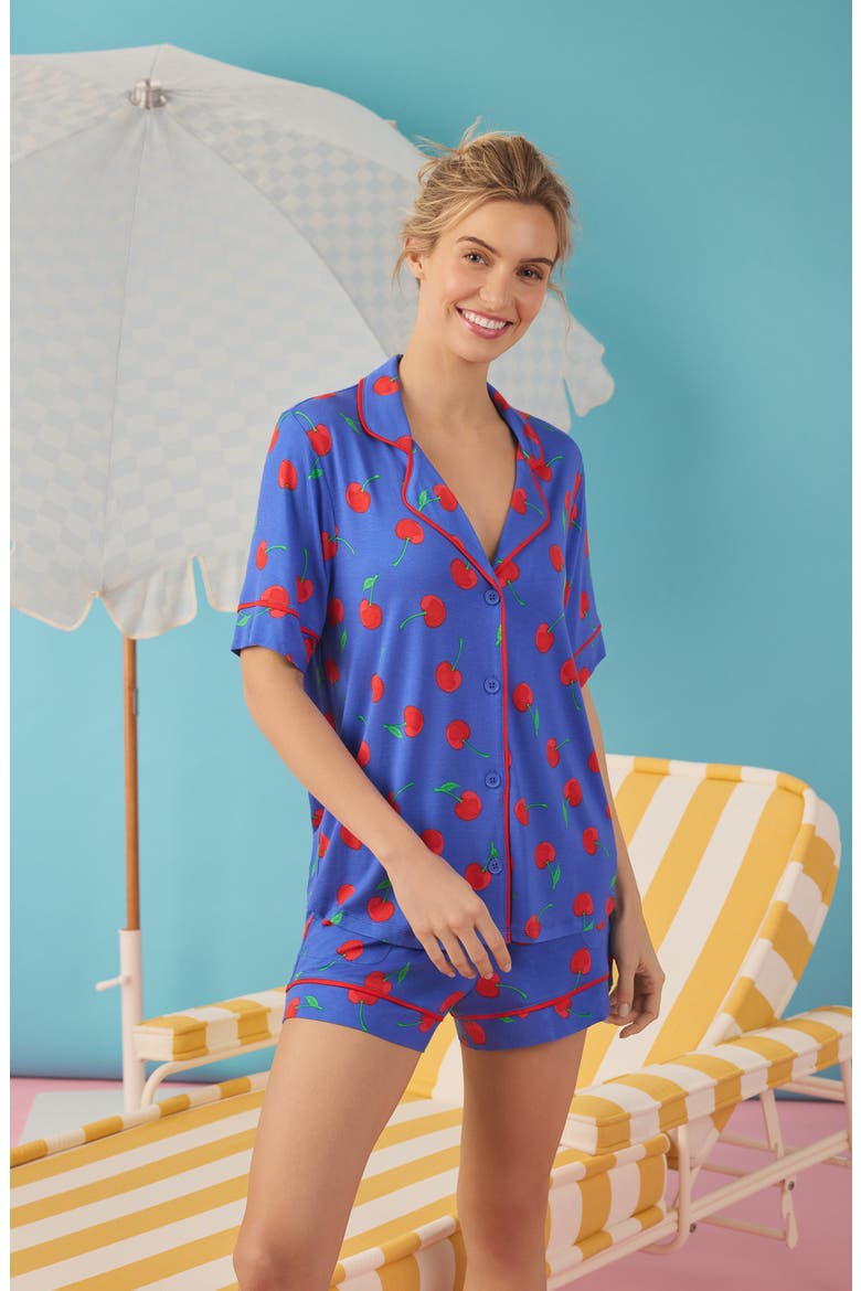 Print Short Pajamas, Alternate, color, BLUE PRINT