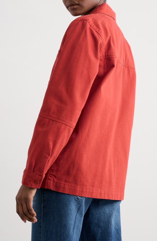 Seasalt Cornwall Long Field Organic Cotton Chore Jacket In Red