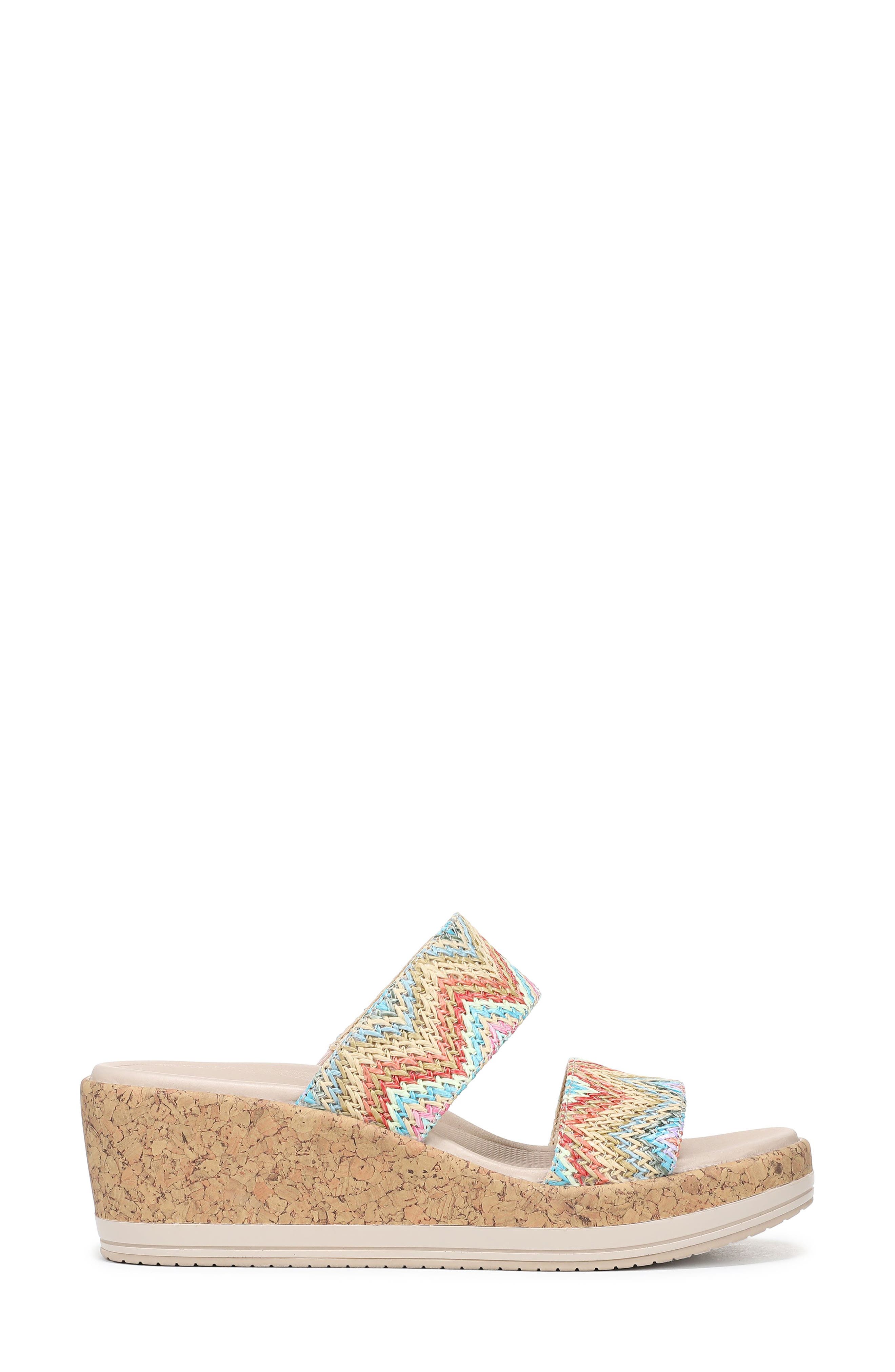 Resort Platform Slide Sandal, Alternate, color, IVORY MULTI