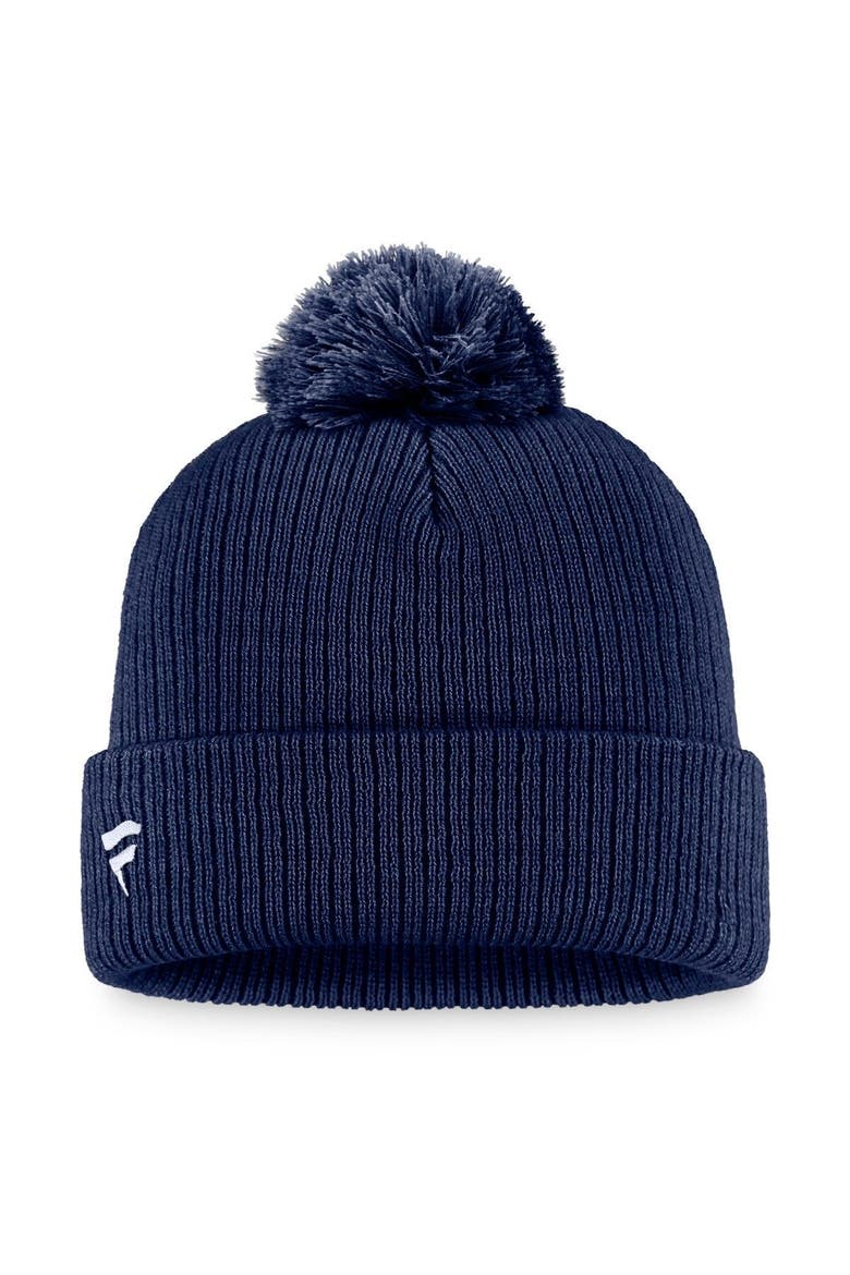 Men's Fanatics Branded Navy St. Louis Blues Core Primary Logo Cuffed Knit Hat with Pom, Alternate, color, NAVY