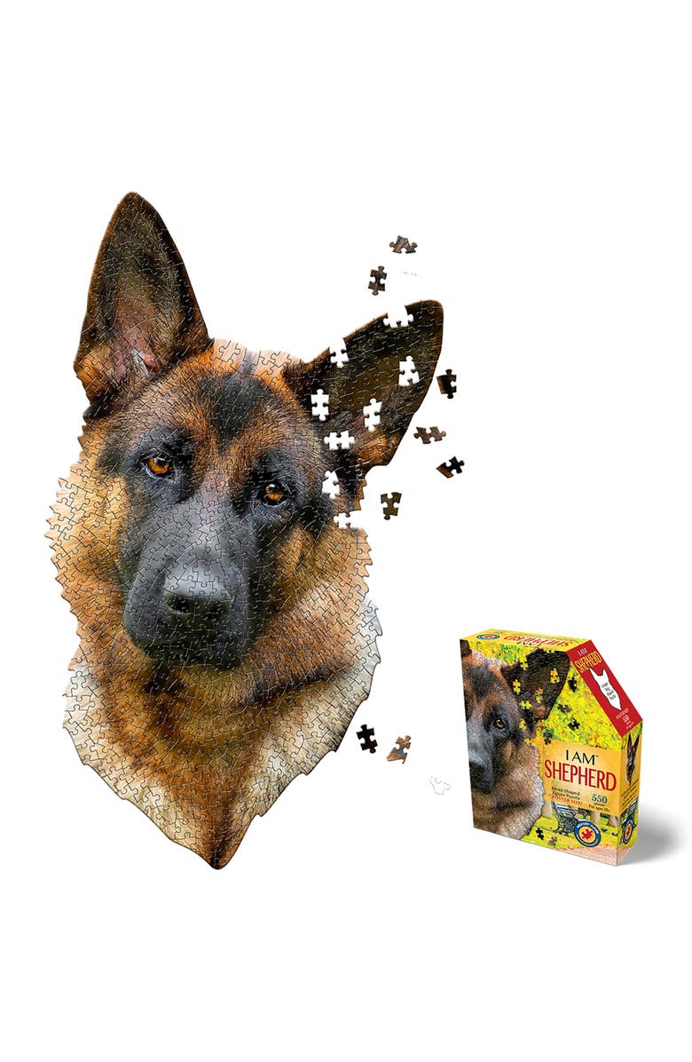 Madd Capp I Am Shepard 550 Piece Puzzle Dog Shaped Animal Jigsaw, 19 X 32", Main, color, Multicolored