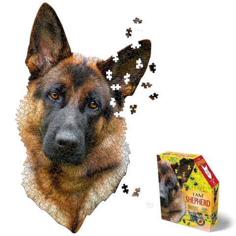I Am Shepard 550 Piece Puzzle Dog Shaped Animal Jigsaw, 19 X 32"