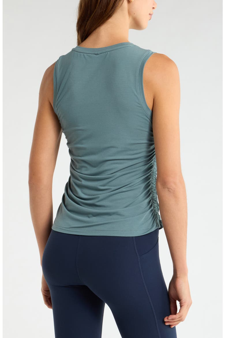Breathe Ruched Tank, Alternate, color, TEAL DUSK