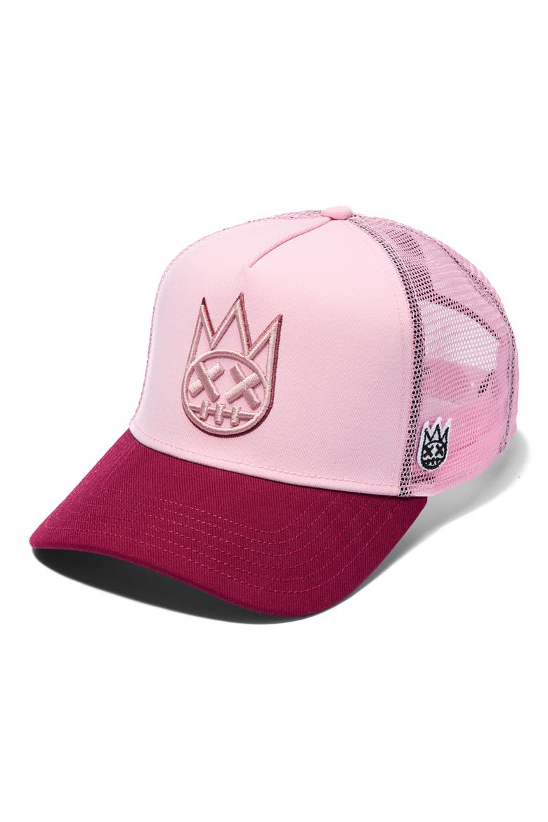 Shimuchan Logo Colorblock Trucker Hat, Main, color, POTPOURRI