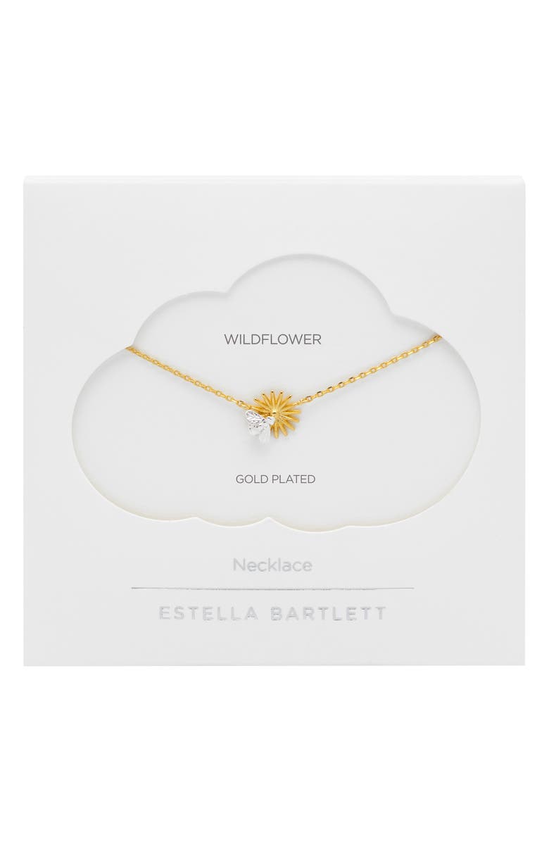 Estella Bartlett Flower & Bee Charm Necklace, Alternate, color, Gold And Silver