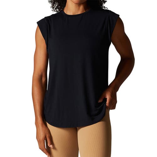 Tavi Cap Sleeve Muscle Tee In Black