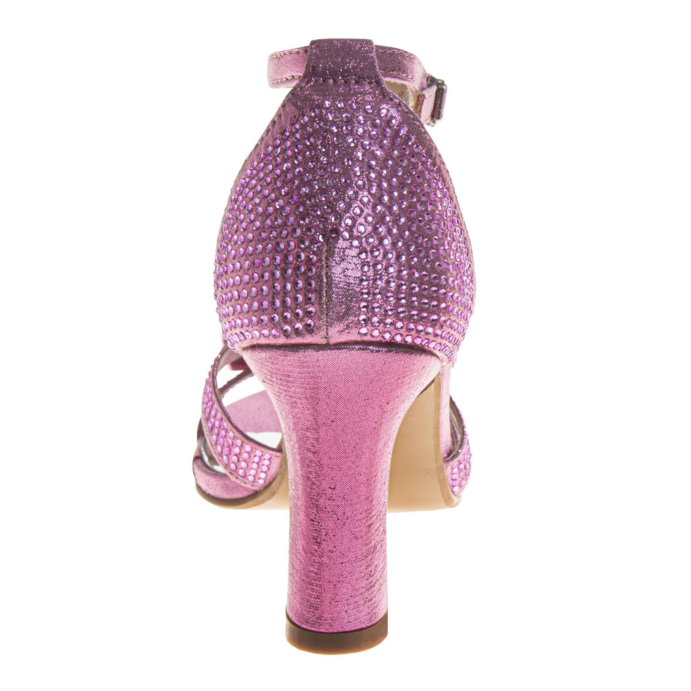 BADGLEY MISCHKA Kayla Heel Dress Sandals for Girls', Elegant and Stylish, Alternate, color, Pink