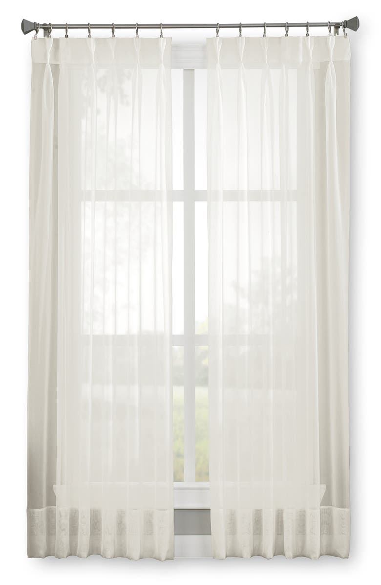CURTAINWORKS Soho Voile Pinch Pleat 144-Inch Curtain Panel, Main, color, 