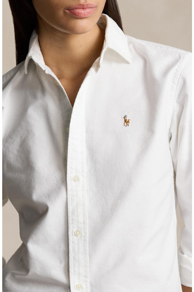 Oxford Cotton Button-Up Shirt, Alternate, color, BSR WHITE