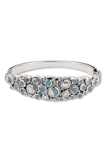 Samuel B. Silver 3.70 Ct. Tw. Opal Cluster Bangle Bracelet In Opal